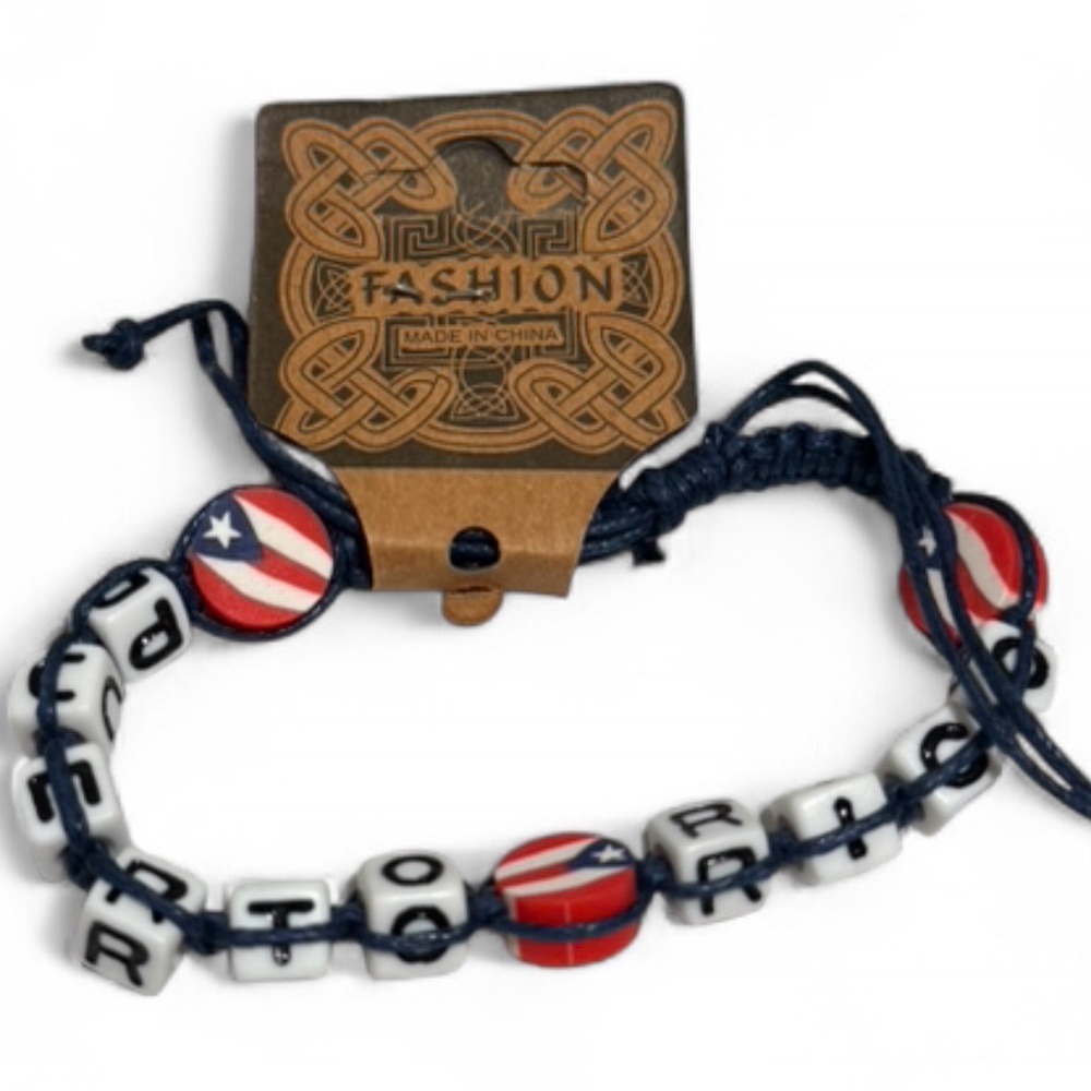 Patriotic Puerto Rico Beaded Bracelet